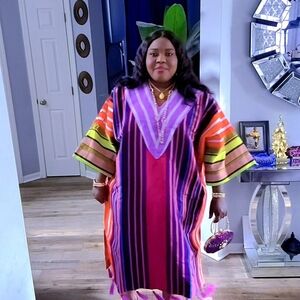 Vibrant Asymmetrical Striped Dress